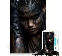 Warrior Woman with Tribal Makeup Jigsaw Puzzles for Adults 1000 Think Boost Game Precise Interlock Structure Easy to Learn Family Enjoyment (50x75cm)