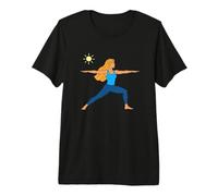 Warrior Yoga Pose in The Sun Premium T-Shirt