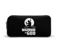 Warrior1 of God Funny Pen Case Pencil Large Pouch Stationery Bag Makeup Cosmetic Organizer for Men Women