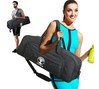 WARRIOR2 Yoga Mat Bag, 8-Pocket Gym Bag Fits 1/2" Thick Mat & Yoga Blocks, Detachable Straps | Large Gym Bag with Mat Holder for Women, Men. Duffle, Tote