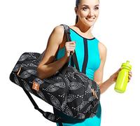 WARRIOR2 Yoga Mat Bag, 8-Pocket Gym Bag Fits 1/2" Thick Mat & Yoga Blocks, Detachable Straps | Large Gym Bag with Mat Holder for Women, Men. Duffle, Tote