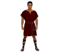 Warriorpoint The Renaissance Medieval Roman/Greek Men's Full Sleeves Cotton Maroon Tunic (XL)