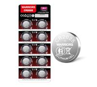 Warriors 10X 2025 CR2025 Coin Button Cell 3V 3 Volt Lithium Batteries 10X Child Resistance Safety Package Retail Pack