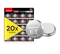 Warriors 20X CR2032 Batteries, 3V 240mAh Lithium Coin Batteries | Child resistant retail pack for key fobs, scales, calculators, medical devices, LED lights and other small electronics