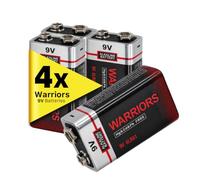 Warriors 4X 9V Alkaline Batteries, 6LR61, Long Lasting Power