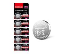 Warriors 5X 2032 CR2032 Batteries Coin Button Cell 3V 3 Volt Lithium 240mAH Battery Up to 70% Extra Life Child Resistant Safety Package Retail Pack