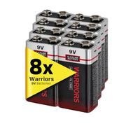 Warriors 8X 9V Alkaline Batteries, 6LR61, Long Lasting Power
