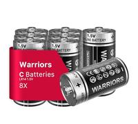 Warriors 8X C Batteries LR14 1.5V Alkaline Battery Long Lasting Power