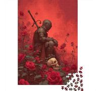 Warriors And Skull Puzzle 1000 Pieces Sacrifice on The Rose Wood Puzzle for Adults Jigsaw Puzzles Educational Games Home Decoration 1000pcs (75x50cm)