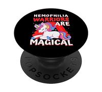 Warriors Are Magical Hemophilia Awareness Ribbon Unicorn PopSockets Adhesive PopGrip