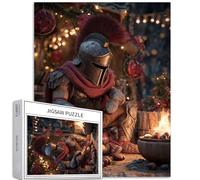 Warriors in Front of The Bonfire 1000 Piece Jigsaw Puzzles for Adults Christmas Atmosphere Art Jigsaw Puzzle Challenging Family Activity Games Colorful DIY Craft Puzzle for Home Decor Gifts 50×70cm