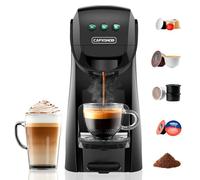 Warriors1 5-in-1 Pod Coffee Machines for Nespresso OL, Dolce Gusto, Lavazza | A Modo Mio, FAP Espresso Point & Ground Coffee - 20bar, 0.82L, Lever-Free, 3 Heat Levels, Cup Volume Control, for Home&Office