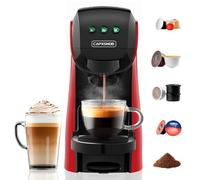 Warriors1 5 in 1 Pod Coffee Machines for Nespresso Original, Dolce Gusto, Lavazza A Modo Mio, Espresso Point Capsule and Ground Coffee, 20Bar, 0.8L, Automatic Small Coffee Machine (Red)