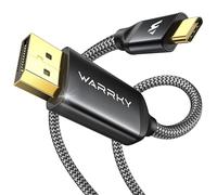 WARRKY USB C to DisplayPort Cable 8K 60Hz, Thunderbolt 4 to DisplayPort Cable | 4K 240Hz, 2K 165Hz | Compatible with iPhone 15 Series, MacBook Pro/Air, iPad Pro, iMac, Surface, HP, ASUS, etc. -1.8M