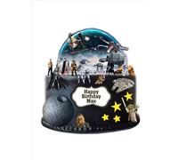 Wars Scene Edible Cake Topper - Personalised Birthday Decoration Kit - Wafer or Icing Sheet - Easy to Use Edible Cake Decorating Set (2. Cake topper (2x A4 sheets) & cupcake toppers (15 x 2"))