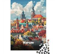 Warsaw Cityscape 1000-Piece Jigsaw Puzzle for Adults, 52x38cm/1000pcs, Screen-Free Activity, Focused Puzzle Time And Time at Home