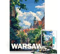 Warsaw Cityscape Poster Jigsaw Puzzles for Adults 1000 Think Boost Game Precise Interlock Structure Easy to Learn Family Enjoyment (50x75cm)