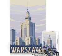Warsaw Cityscape Travel Poster 1000 Piece Jigsaw Puzzles for Adults Jigsaw Memory Strength Pleasant Downtime Fine Cut Meaningful Gift (38x26cm)