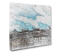 Warsaw Old Town in Poland Canvas Print | Gallery Wrapped 30mm Frame Wall Art | 14x14 inches | Ready to Hang | Modern Picture | Living Room Bedroom Lounge Office