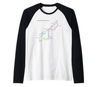Warsaw Poland Metro Suburban Railway - Souvenir Route Map Raglan Baseball Tee