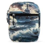 Warship Battleship Military Jet Airplane Mini Crossbody Bag Printed Small Messenger Satchel Bags Waterproof Sling Backpack