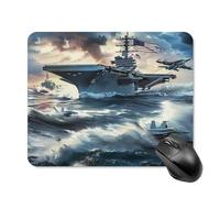 Warship Battleship Military Jet Airplane Printed Square Gaming Mouse Mat Soft Non-Slip Computer Game Mice Pad for Home Office Laptops