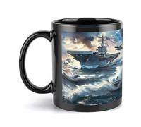 Warship Battleship Military Jet Airplane Reusable Ceramic Cup Funny Coffee Mug Printed Tea Cups 330ml Birthday Gift for Home Work Kitchen