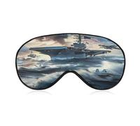 Warship Battleship Military Jet Airplane Soft Sleep Eye Mask with Adjustable Strap Breathable Sleeping Eyeshade Cute Eyes Shade