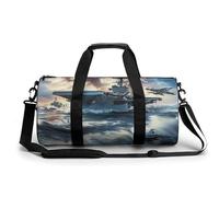 Warship Battleship Military Jet Airplane Sport Gym Bag with Double Zipper Lightweight Travel Duffle Bags Weekender Overnight Backpack