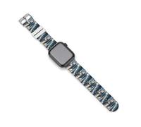 Warship Battleship Military Jet Airplane Sport Silicone Watch Band Compatible with IWatch Waterproof Replacement Strap for Men Women