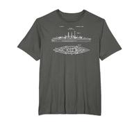 Warship Blueprint Design Shirt - World War Great War Ship T-Shirt