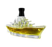 Warship Liquor Decanter - 350ml Glass Whiskey Bottle and Empty Storage Jar | Nautical Boat Decanters for Men, Home Bar, Office Decor | Elegant Spirits Container Birthday, Wedding, Business Meet
