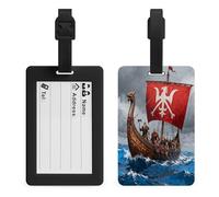 Warships at Sea Luggage Tags for Suitcases Personalized Luggage Tags Business Card Holder Travel ID Bag Tag with Address Card Quick Spot Baggage Identifier for Carry On