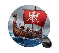Warships at Sea Round Mouse Pad 7.8 Inch, Portable Gaming Mouse Mat with Non-Slip Rubber Base & Smooth Surface, Waterproof Mousepad for PC, Laptop, Computer, Office, Home
