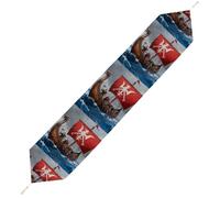 Warships at Sea Table Runner for Dining Table, Short Plush Runners Washable & Durable Tablerunner Modern Home Decor for Wedding, Kitchen, Holiday 178*33cm