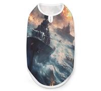 Warships Breathable Dog Shirts Clothes Printed Sleeveless Vest Soft Summer Tank Top for Small Medium Large Pet