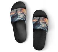 Warships Lightweight Shower Slippers Summer Non-Slip Sliders Sandals Comfortable House Shoes