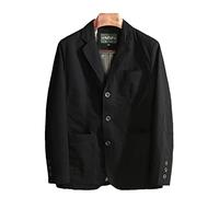 WarsoniodSona Men Casual Blazer Plus Size Italian Style Gentleman Business Lapel Loose Casual Slim Fit Three Buttons Blazer Lightweight Business Travel Blazer Jacket,Black,L