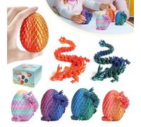 warsrnd 3D Printed Dragon Easter Egg with Inner Dragon - Mystical Mini Crystal Dragon Toy, Home Dining Table & Office Desk Decoration, Surprise Gift and Stress Relief Ornamen (4pack)