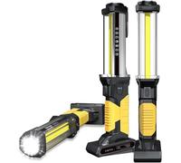 WARSUN LED Work Light 2PC Rechargeable Work Light Portable Flashlight Magnetic 1500 Lumens COB Work Lights Handheld Worklight Trouble Car Inspection Light with Hook for Car Repair Machine Emergency