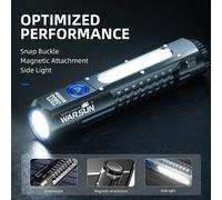 Warsun Outdoor 2000 Lm Emergency Small Portable Tactical Type C Rechargeable Torch COB LED Flashlight with Magnet