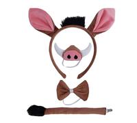 Wart-hog Bow Tie - War-thog Ears Headbands | Animal Desert Pig Costume - Halloween Warthogs Costume Set: Headband, Ears, Nose, Tail, Gloves, Bow Tie, Masquerade Costumes Kit Accessories For Kids
