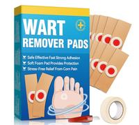 Wart Remover, 24pcs Verruca Treatment, Plantar Wart Remover for Hands, Feet, Gentle Verruca Plasters for Corn Removal and Pain Relief