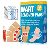 Wart Remover, 24pcs Verruca Treatment Plasters for Feet, Hands & Toes, Effective Corn & Wart Removal, Pain Relief & Skin Repair, Safe & Easy to Use