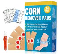 Wart Remover, 24pcs Verruca Treatment Plasters for Feet, Hands & Toes, Effective Corn & Wart Removal, Pain Relief & Skin Repair, Safe & Easy to Use (24 Pack)