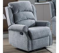 warth fabric recliner 1 seater sofa in steel blue