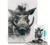 Warthog Wilderness Jigsaw for Teenagers 1000 Pieces Mind Boost Fun Clean Cut Sturdy Components Heartwarming Gathering Activity (38x26cm)