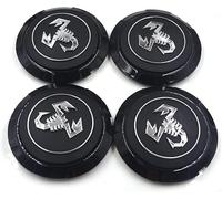 WARTHY 4PCS Car Hub Centre Caps for Abarth 133mm,Waterproof Dustproof Center Hub Cover Fit for Front or Rear Hubs Car Accessories