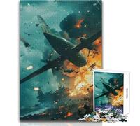 Wartime Aerial Attack 1000 Piece Teenager Puzzles Logical Fun Educational Activity Unique Gift with Warm Sentiment Size 50x75cm