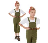 Wartime Land Girl Costume Girls Historial Fancy Dress World War Book Day Outfit